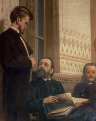 Eduard Francovitch Nápravník (1839-1916) a Bedřich Smetana (1824-84), ze Slovanských skladatelů, 90. léta 19. století